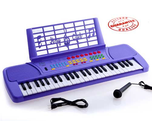 D'Luca Children 49 Keys Electronic Piano Music Keyboard Purple