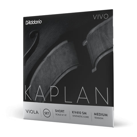 D'Addario Kaplan Vivo Viola String Set, Short Scale, Medium Tension