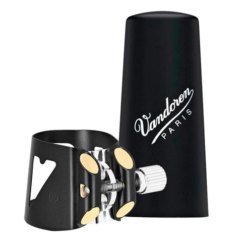 Vandoren Optimum Ligature and Plastic Cap for Bb Clarinet, Black