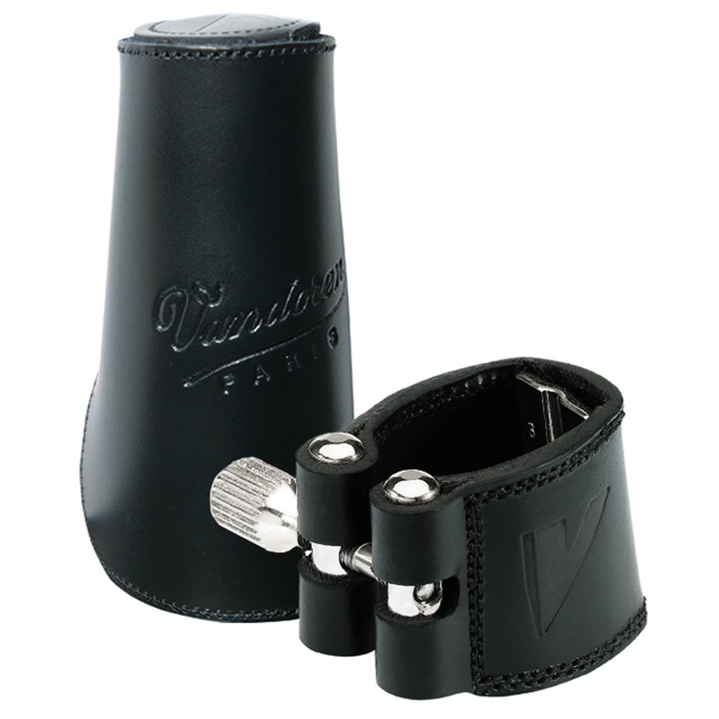 Vandoren Leather Ligature and Leather Cap for Bb German Clarinet
