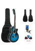 Fever 12 String Acoustic Electric Guitar with Bag, Tuner and Picks, Blueburst