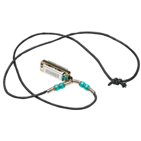 Hohner Mini Harmonica Necklace Light Blue