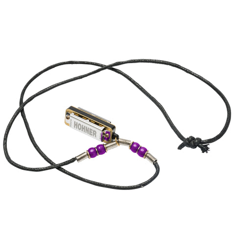 Hohner Mini Harmonica Necklace Purple