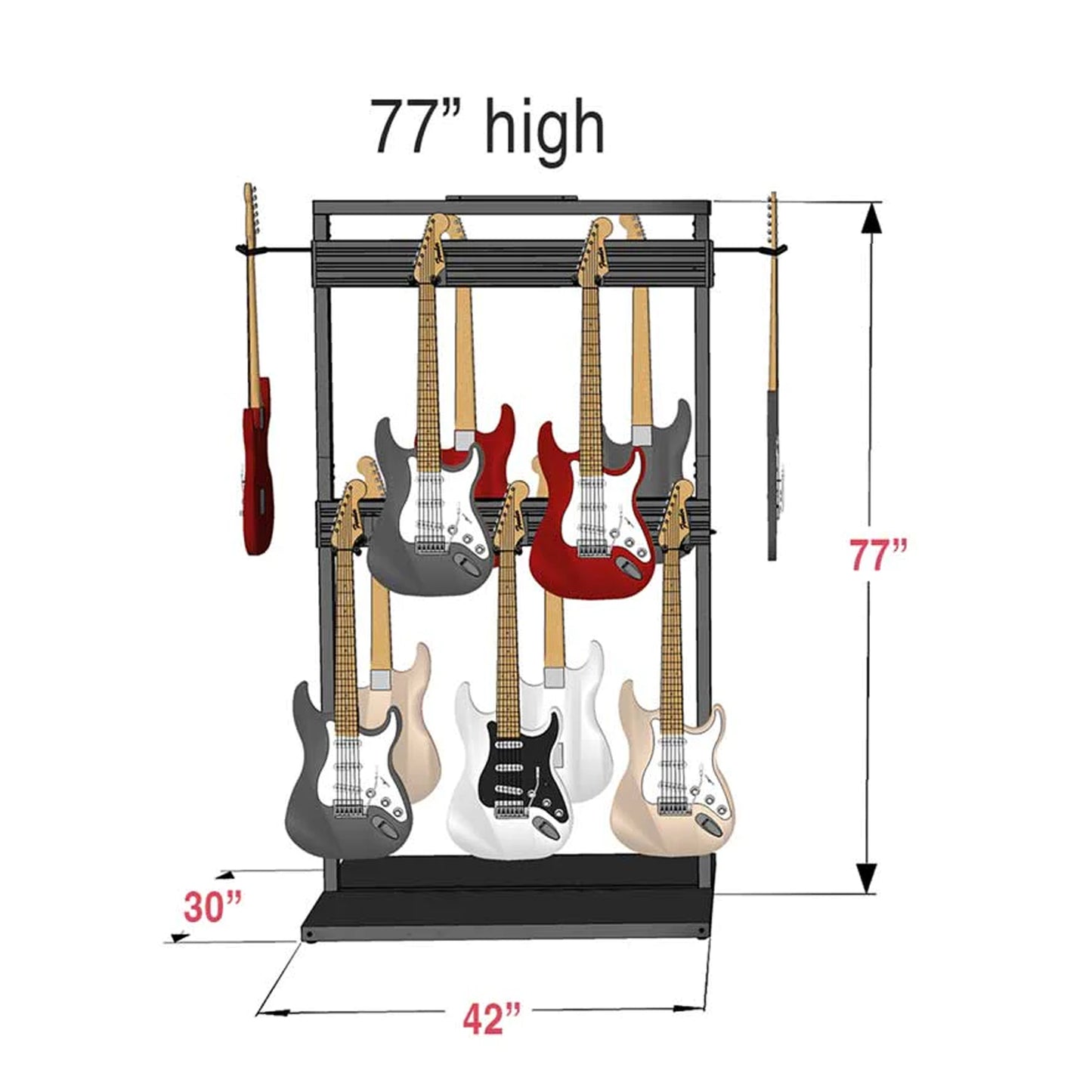 D'Luca Free Standing Modular Guitar Display Double Tier