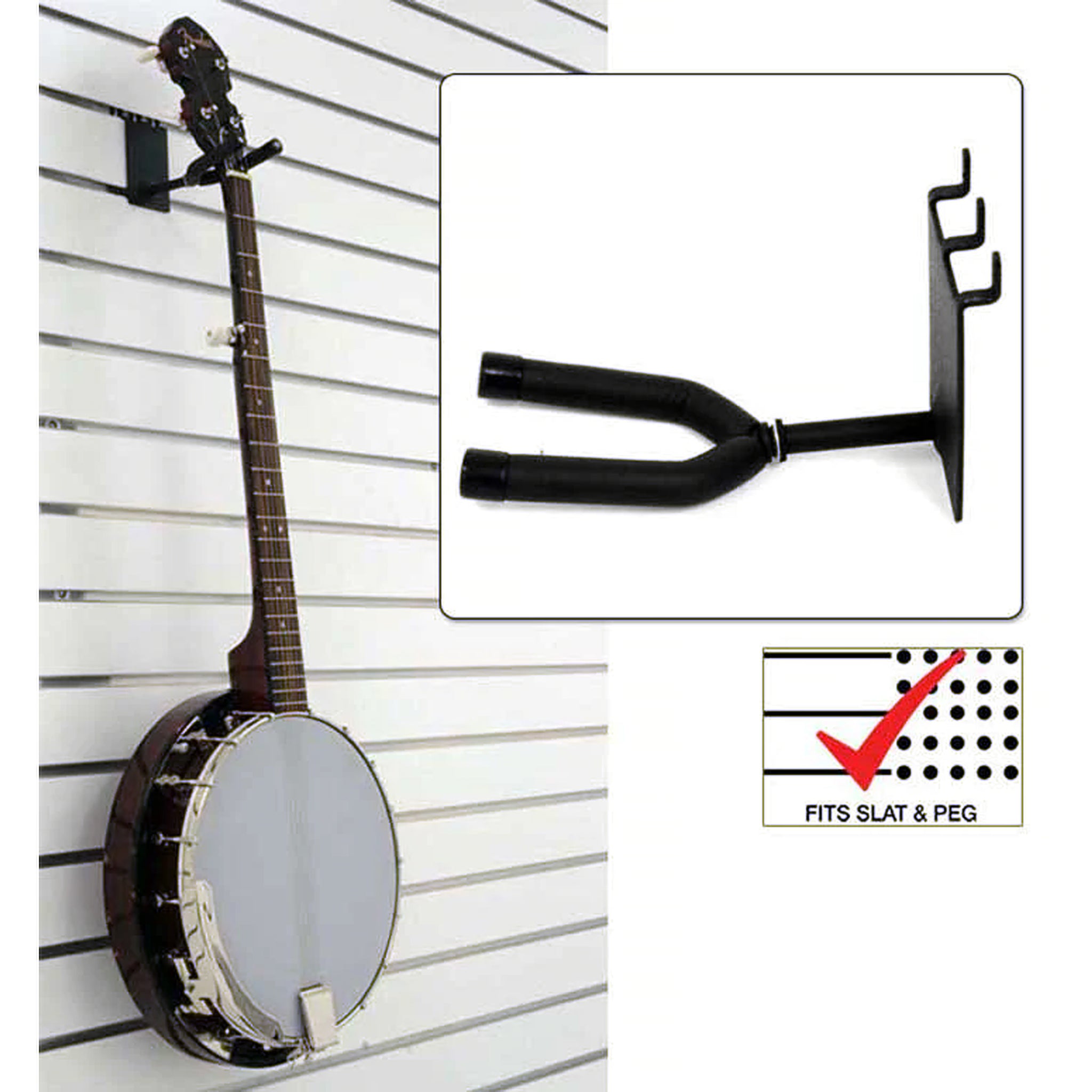 D'Luca 2" Banjo Hanger Fits Slatwall And Peg Wall