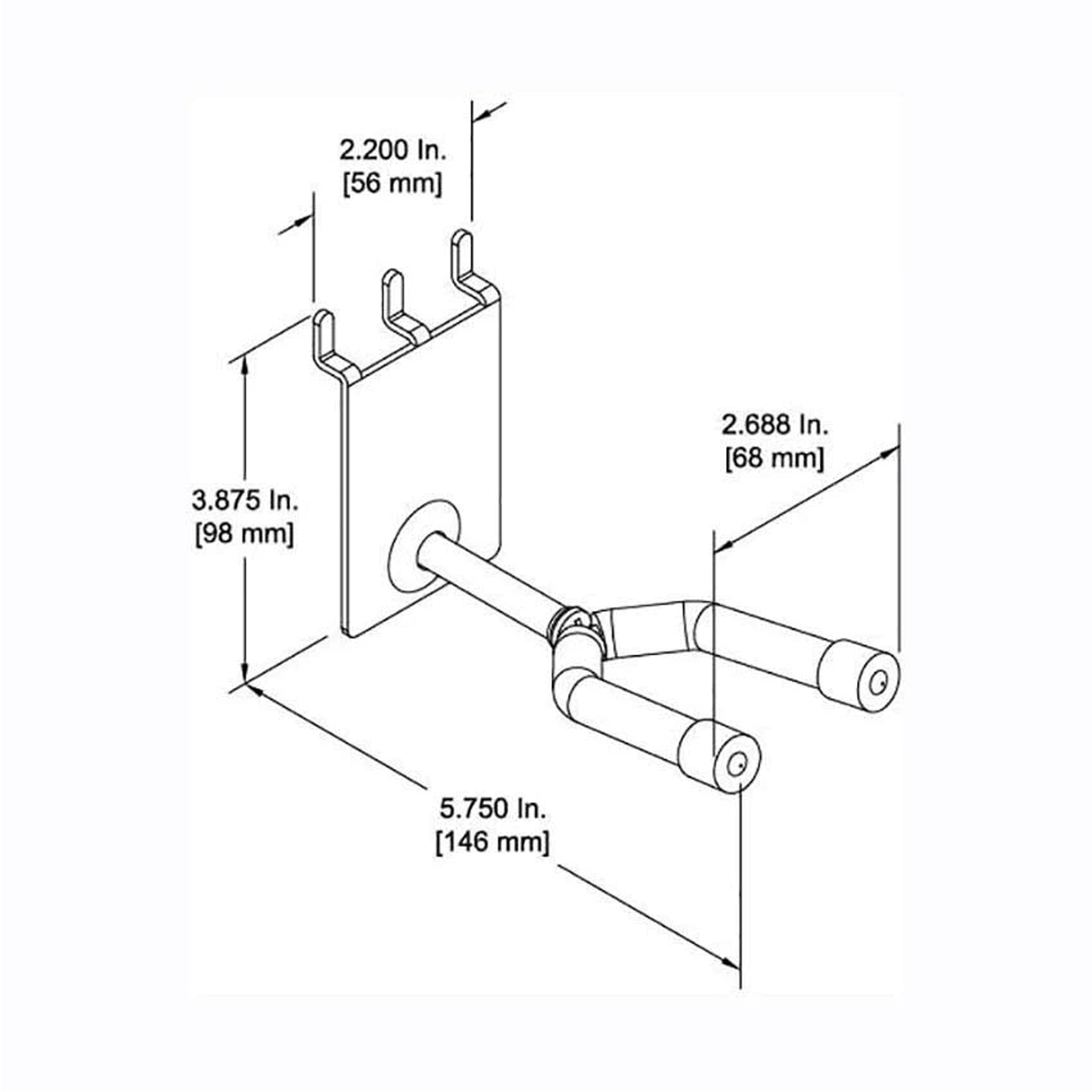 D'Luca 2" Banjo Hanger Fits Slatwall And Peg Wall