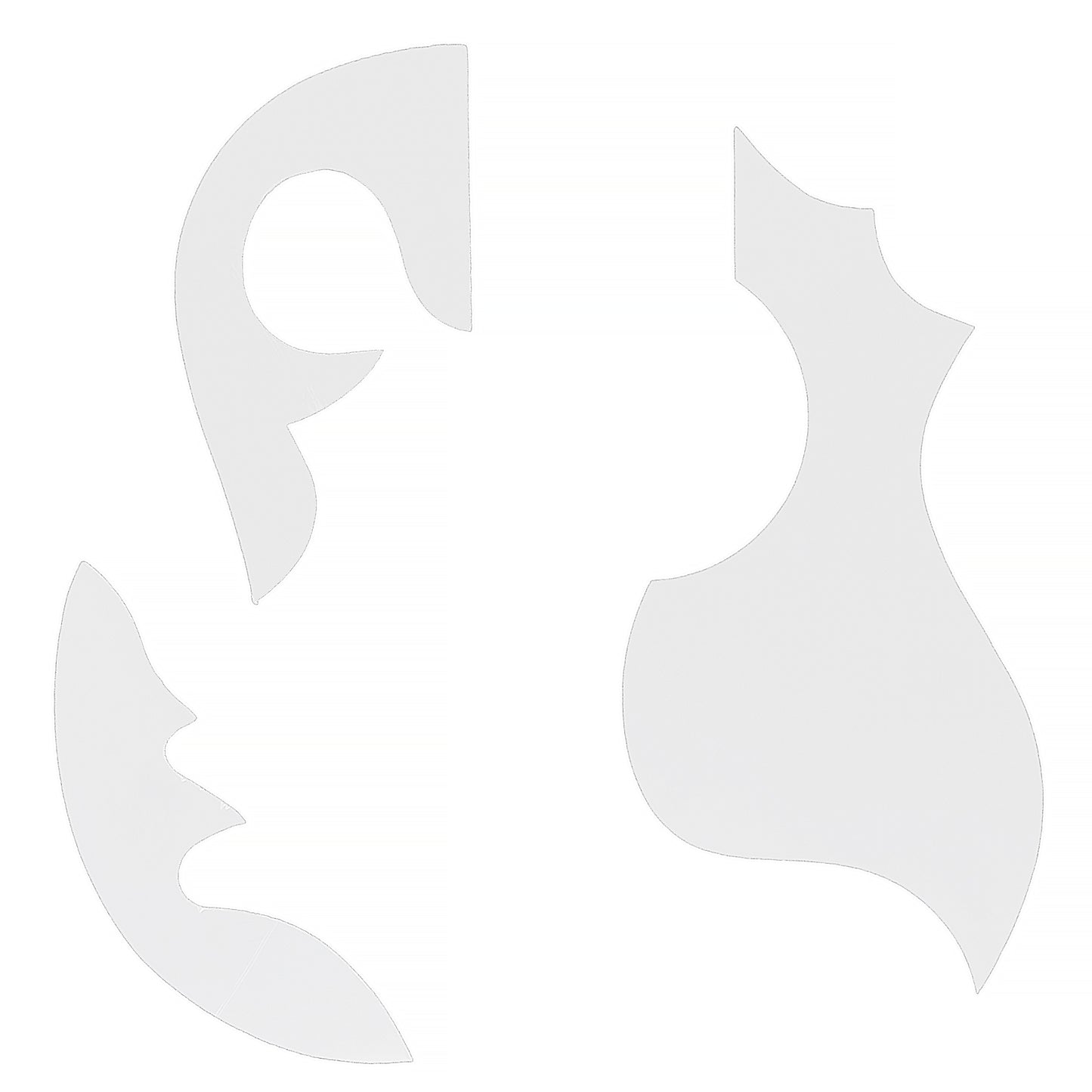 Paracho Bajo Quinto And Bajo Sexto Pick Guard Mica Set, White