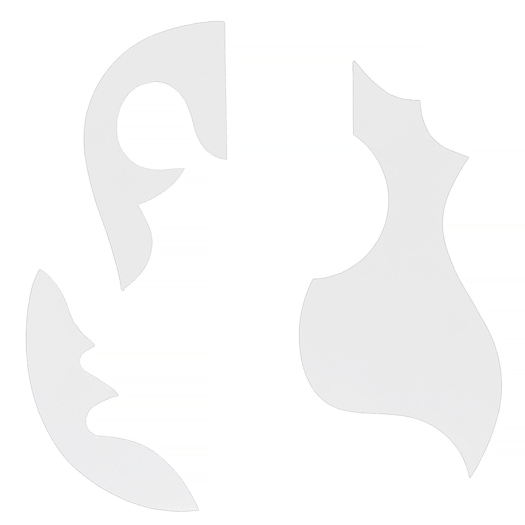 Paracho Bajo Quinto And Bajo Sexto Pick Guard Mica Set, White