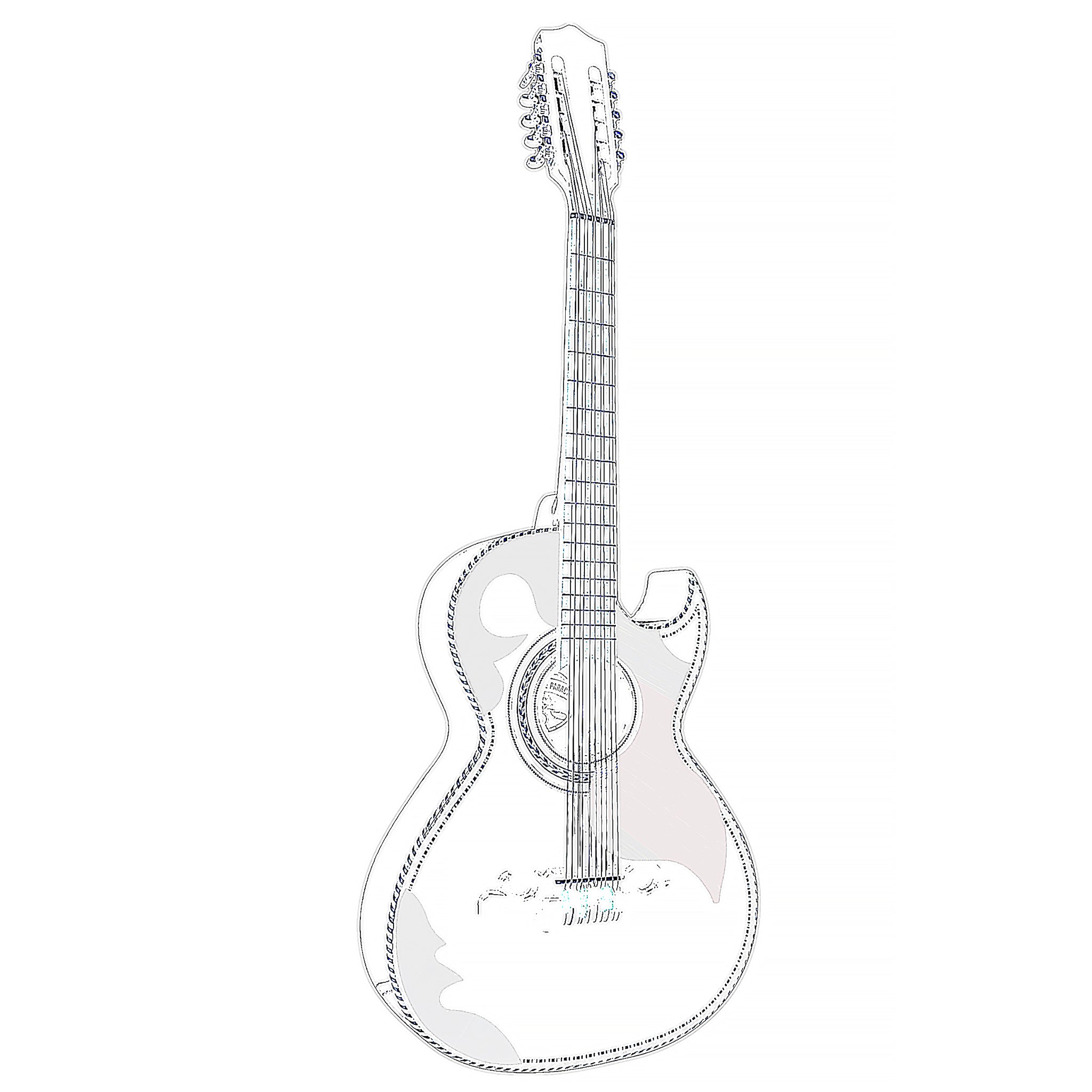 Paracho Bajo Quinto And Bajo Sexto Pick Guard Mica Set, White