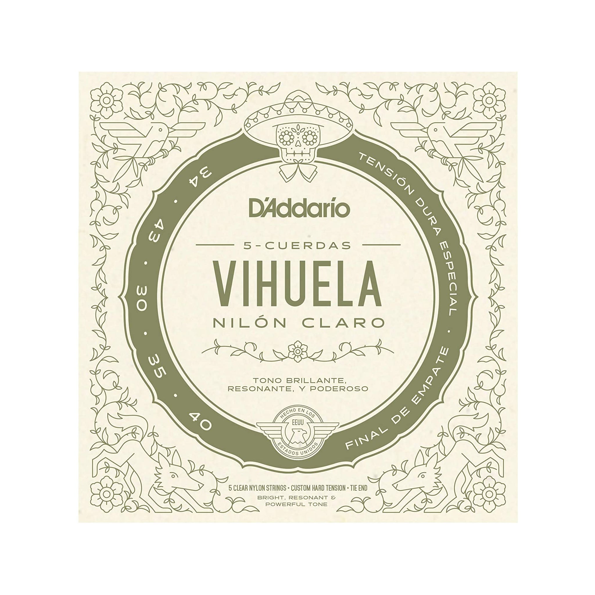 D’Addario MV10C Vihuela Custom Hard Tension Strings