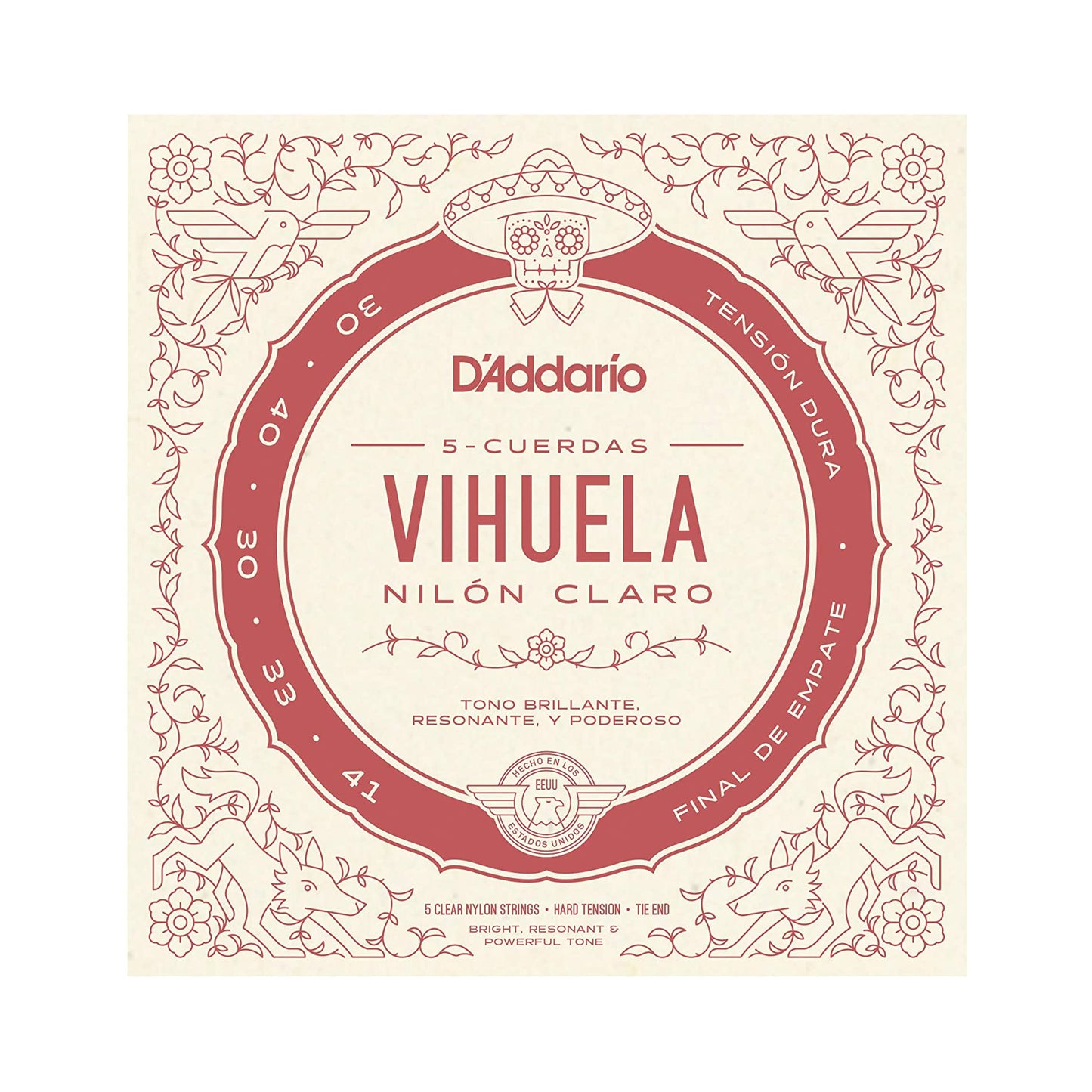 D’Addario MV10H Vihuela Hard Tension Strings