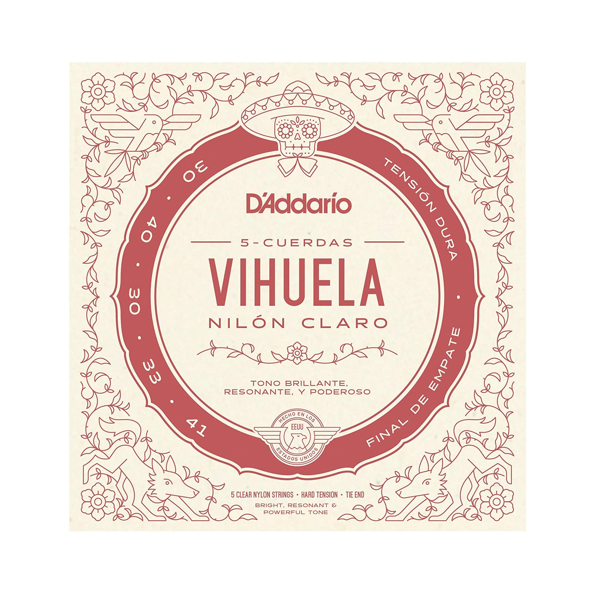 D’Addario MV10H Vihuela Hard Tension Strings