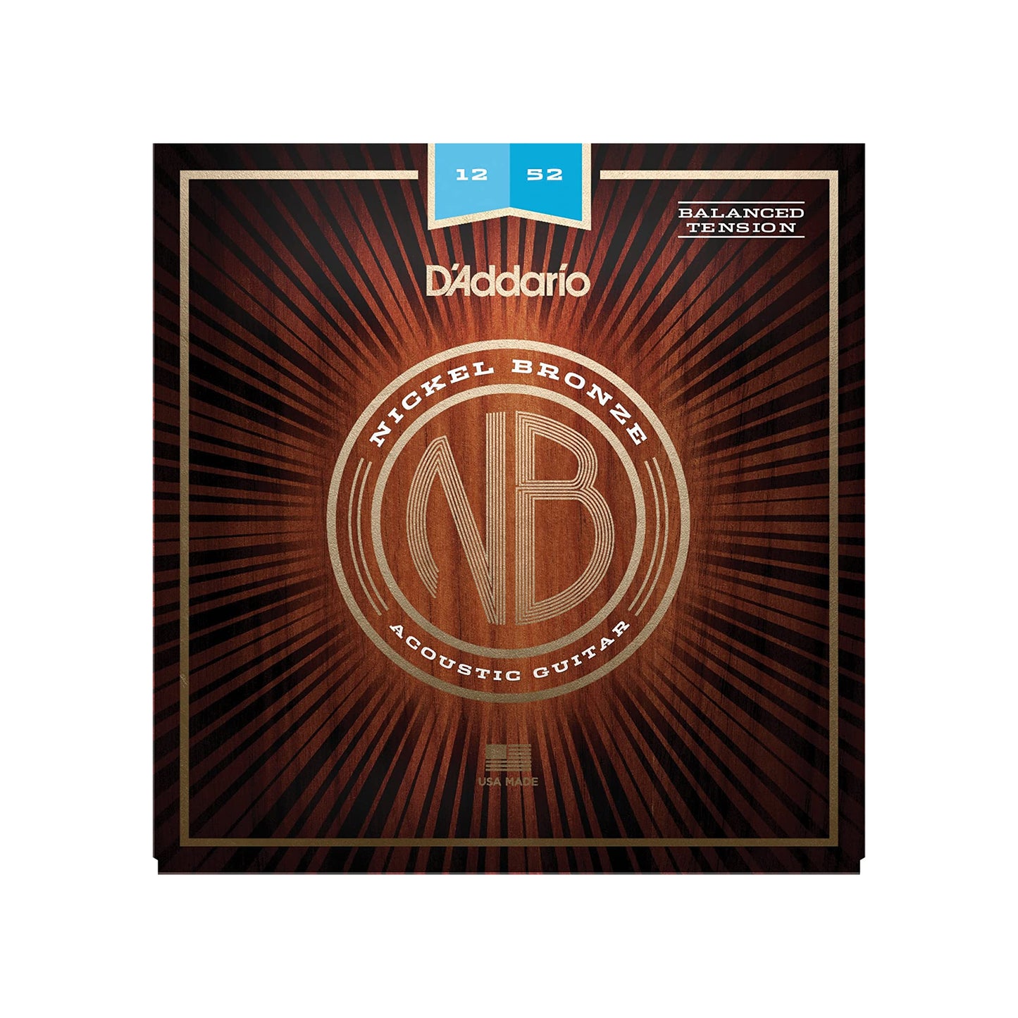 D'Addario NB1252BT Acoustic Guitar Strings, Balanced Tension Light, 12-52