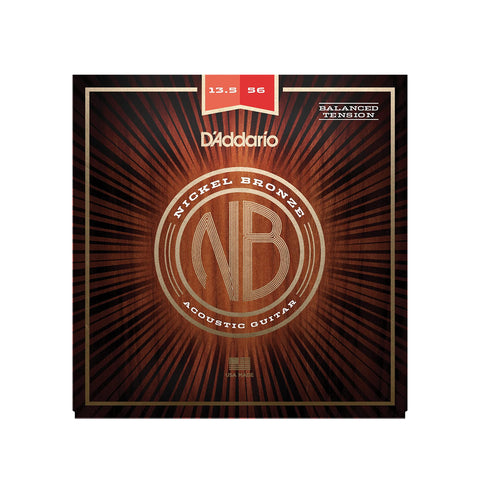 D'Addario NB13556BT Acoustic Guitar Strings, Balanced Tension Medium, 13.5-56