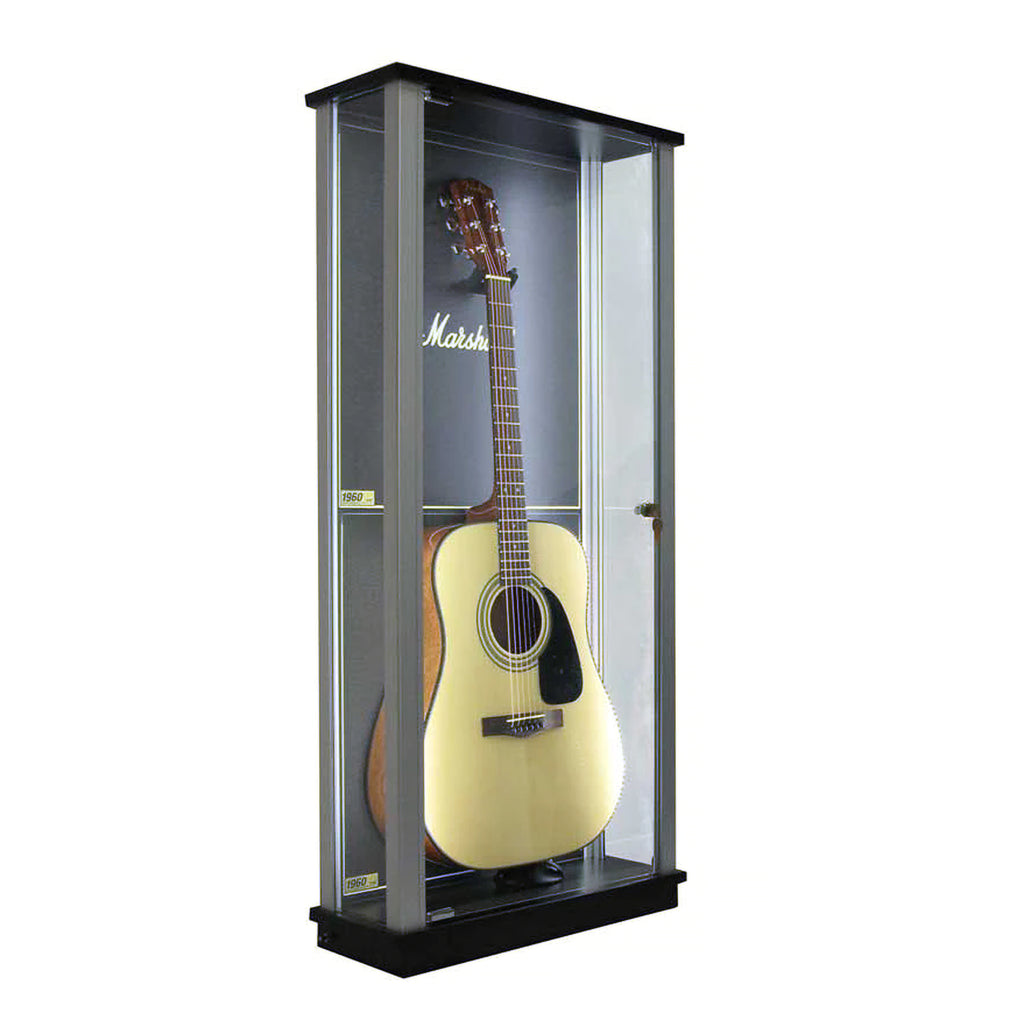 D'Luca Locking Glass Guitar Display Case w/ LED's (MADE TO ORDER