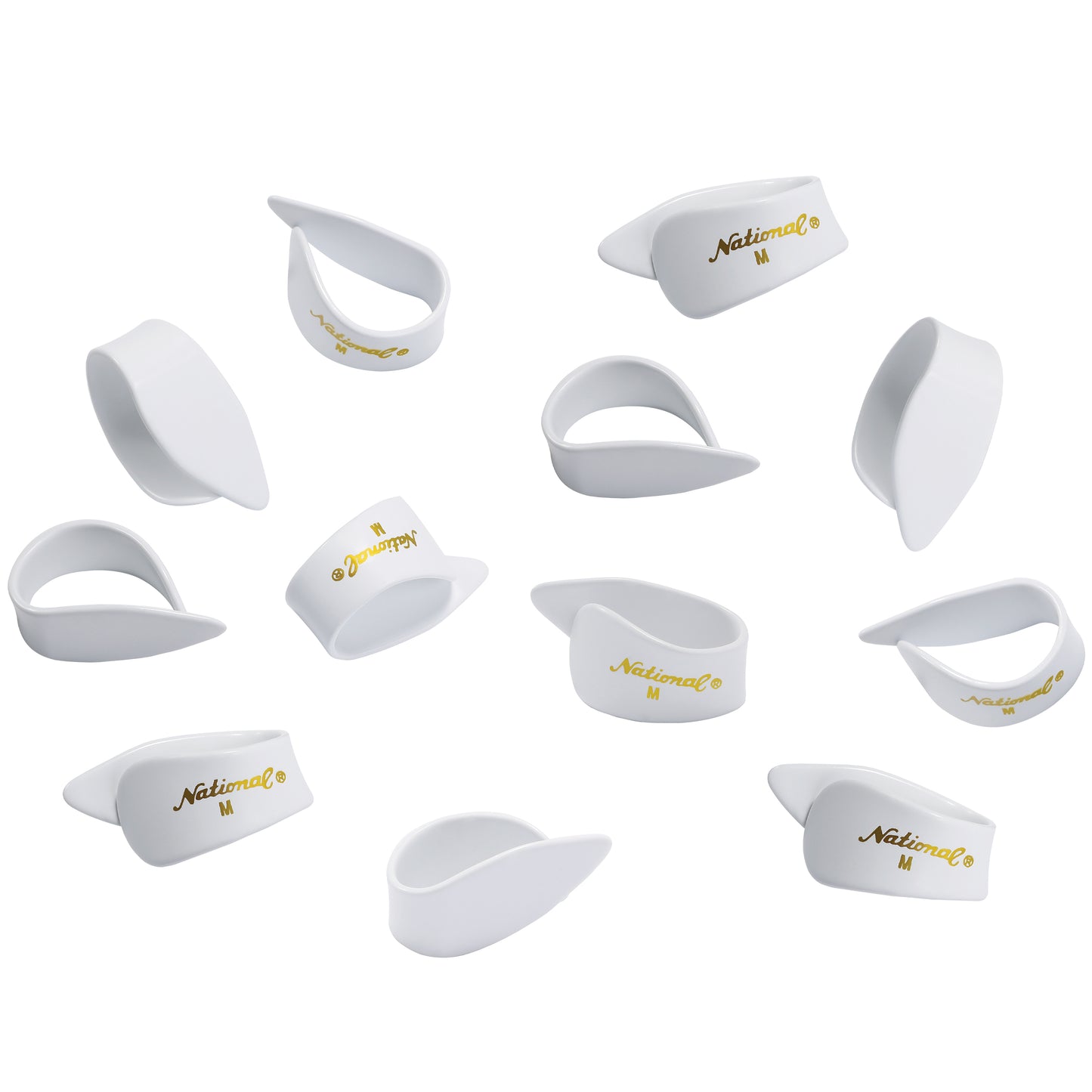 D'Addario National Celluloid Thumb Picks, Medium White 12 pack