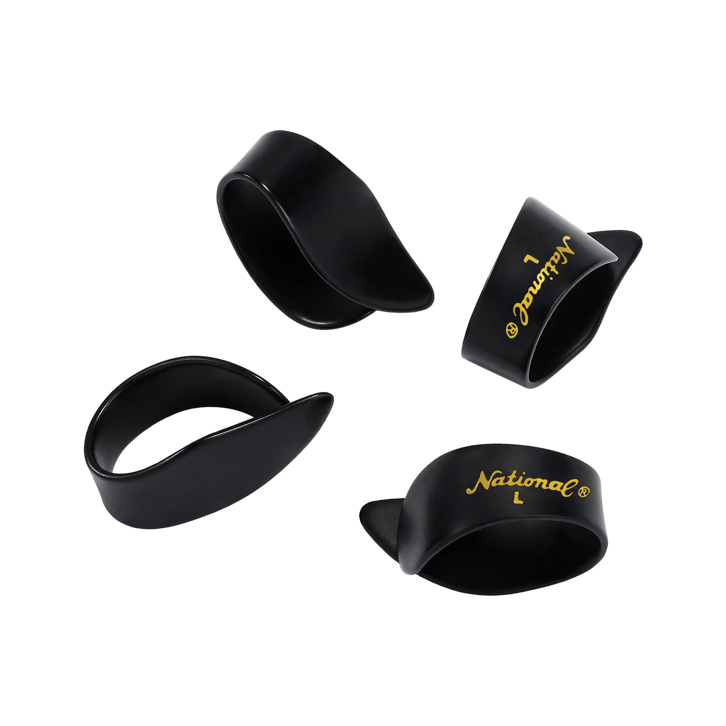 D'Addario National Celluloid Thumb Picks, Large Black 4-Pack