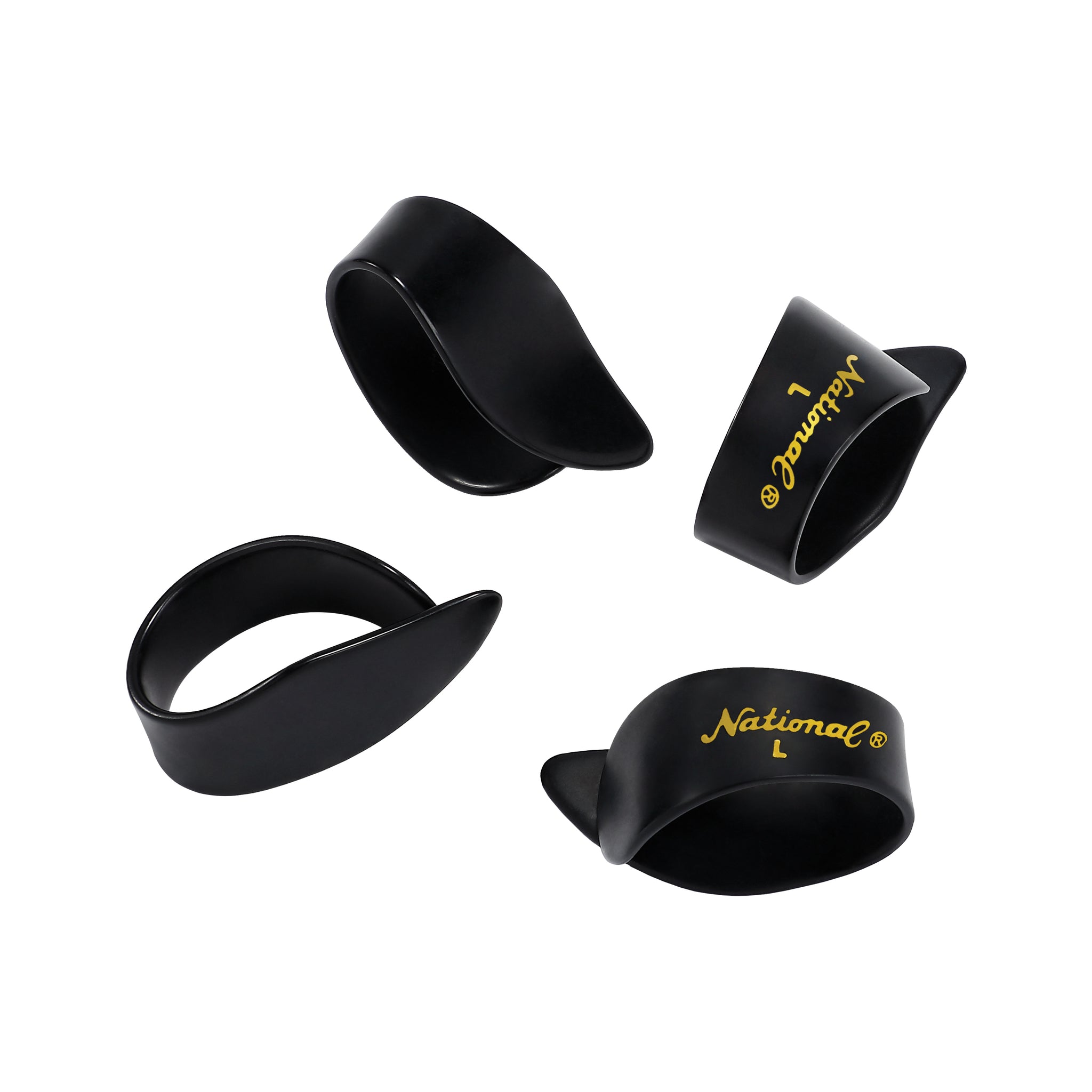 D'Addario National Celluloid Thumb Picks, Large Black 4-Pack