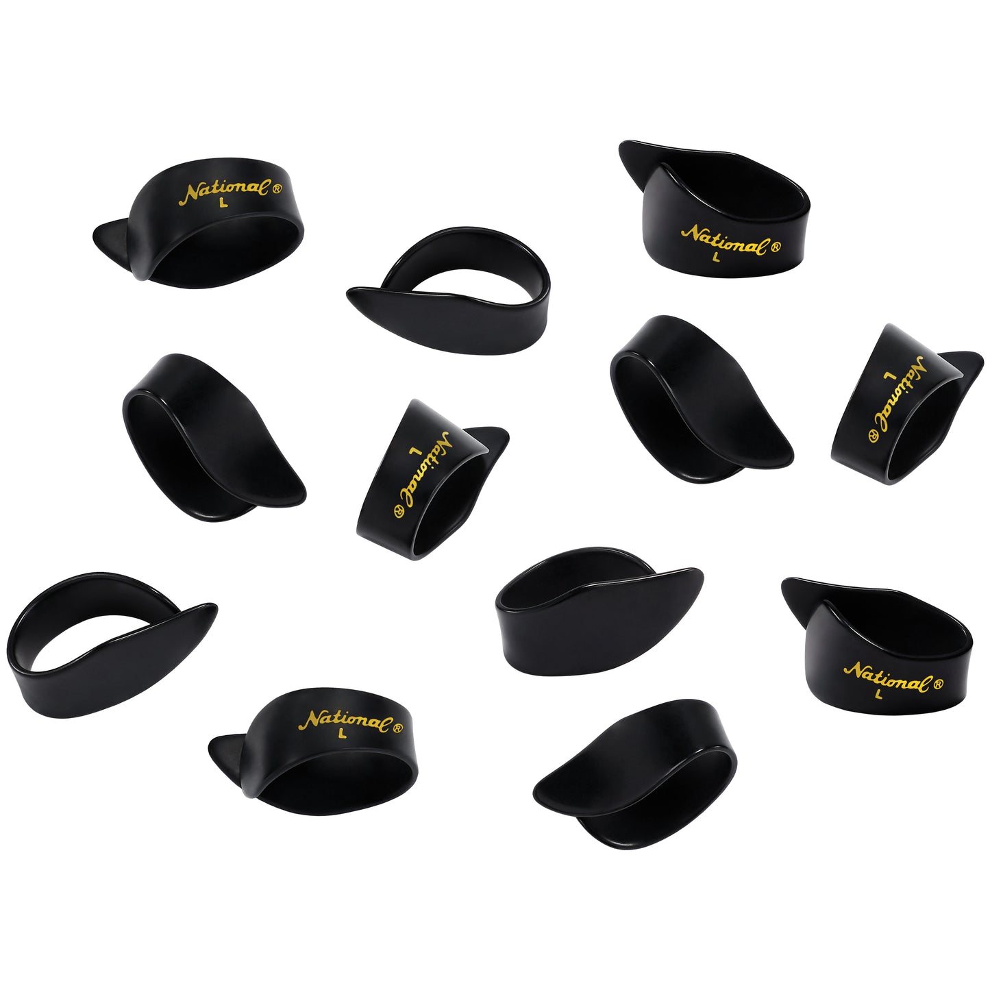 D'Addario National Celluloid Thumb Picks, Large Black 12 pack