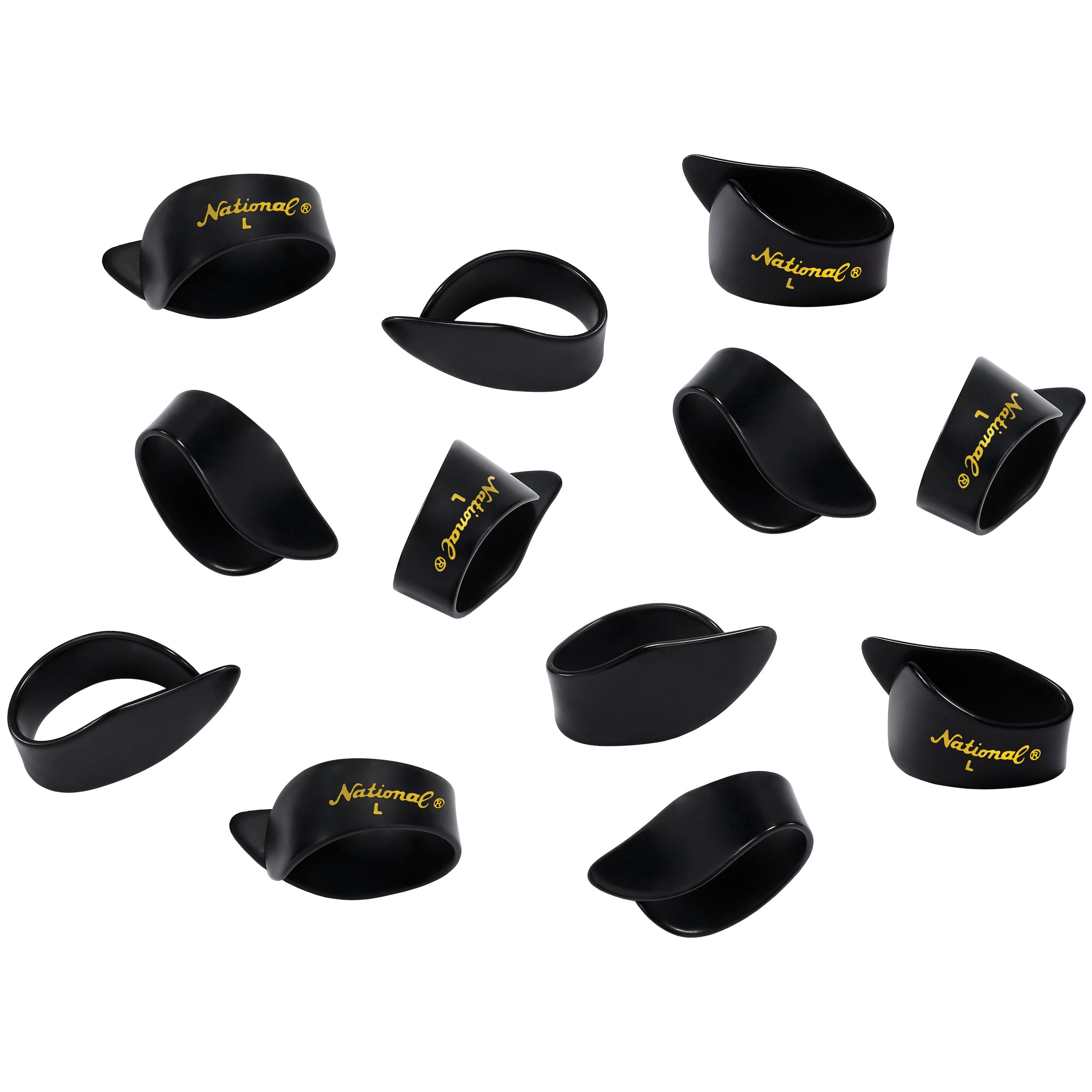 D'Addario National Celluloid Thumb Picks, Large Black 12 pack