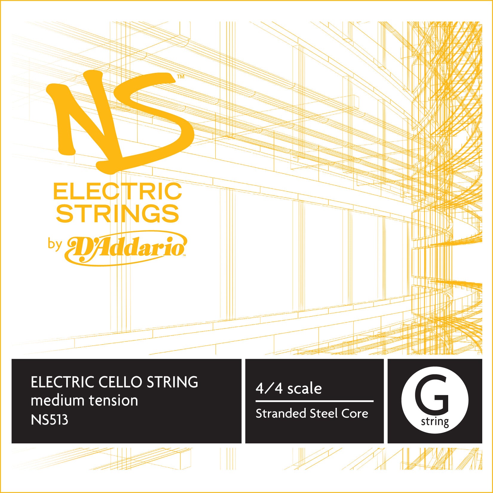 D'Addario NS Electric Cello Single G String, 4/4 Scale, Medium Tension