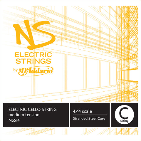 D'Addario NS Electric Cello Single C String, 4/4 Scale, Medium Tension