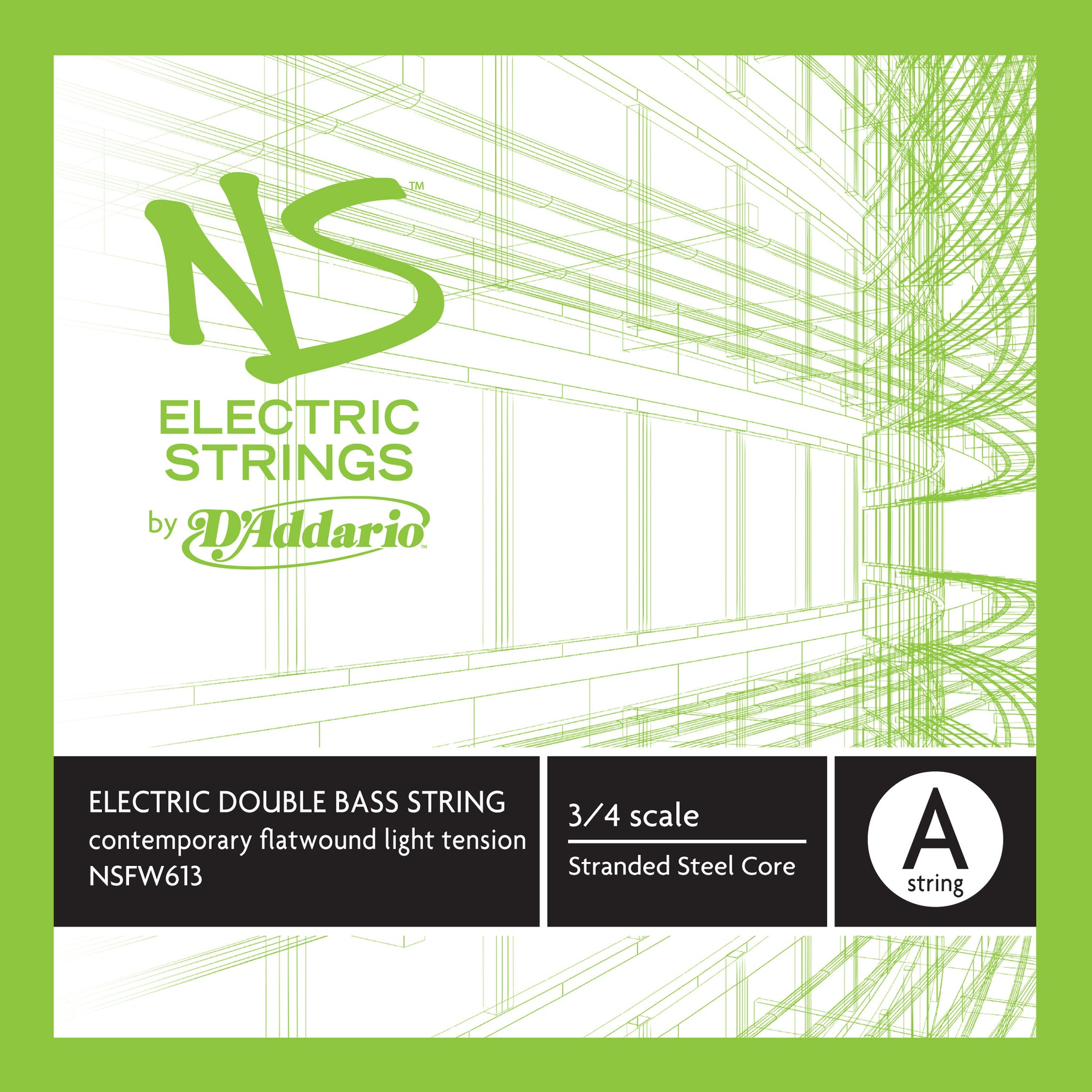 D'Addario NS Electric Contemporary Bass Single A String, 3/4 Scale, Medium Tension