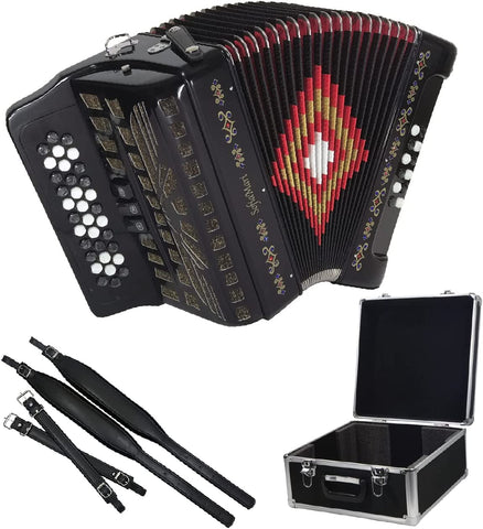 SofiaMari NSM-3412 34-Button 12 Bass Accordion GCF Black