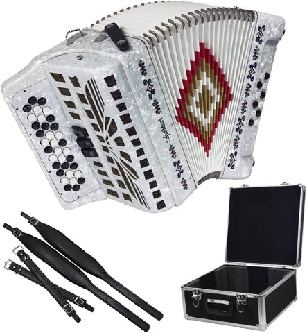 SofiaMari NSM-3412 34-Button 12 Bass Accordion GCF White