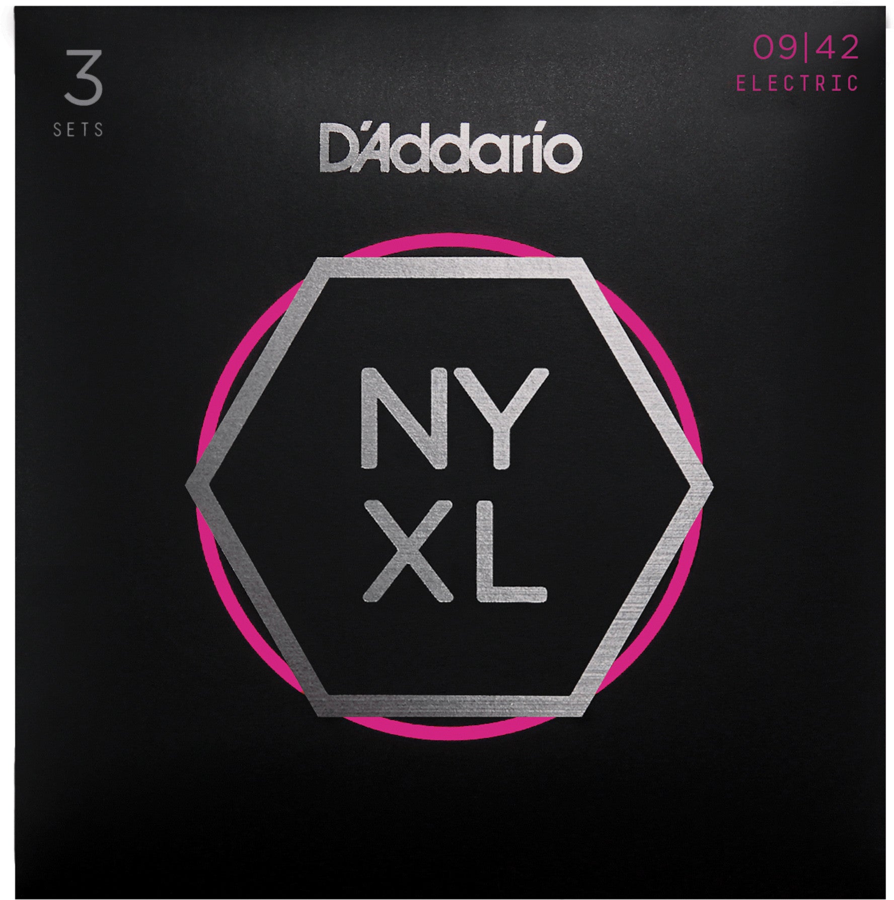 D'Addario NYXL0942-3P Nickel Wound Electric Guitar Strings, Super Light, 9-42, 3 Sets