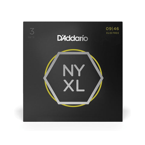 D'Addario NYXL0946-P Electric Guitar Strings, Super Light Top Regular, 3 Sets