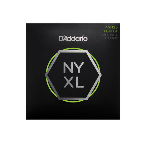 D'Addario NYXL45125 Bass Guitar Strings 5-String Top Med Btm 45-125 Long Scale