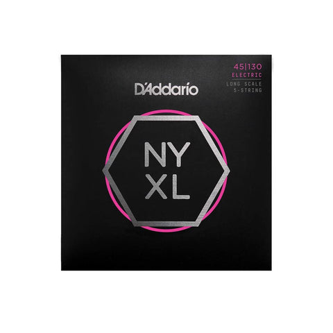 D'Addario NYXL45130 Bass Guitar Strings 5-string Regular Light 45-130 Long Scale