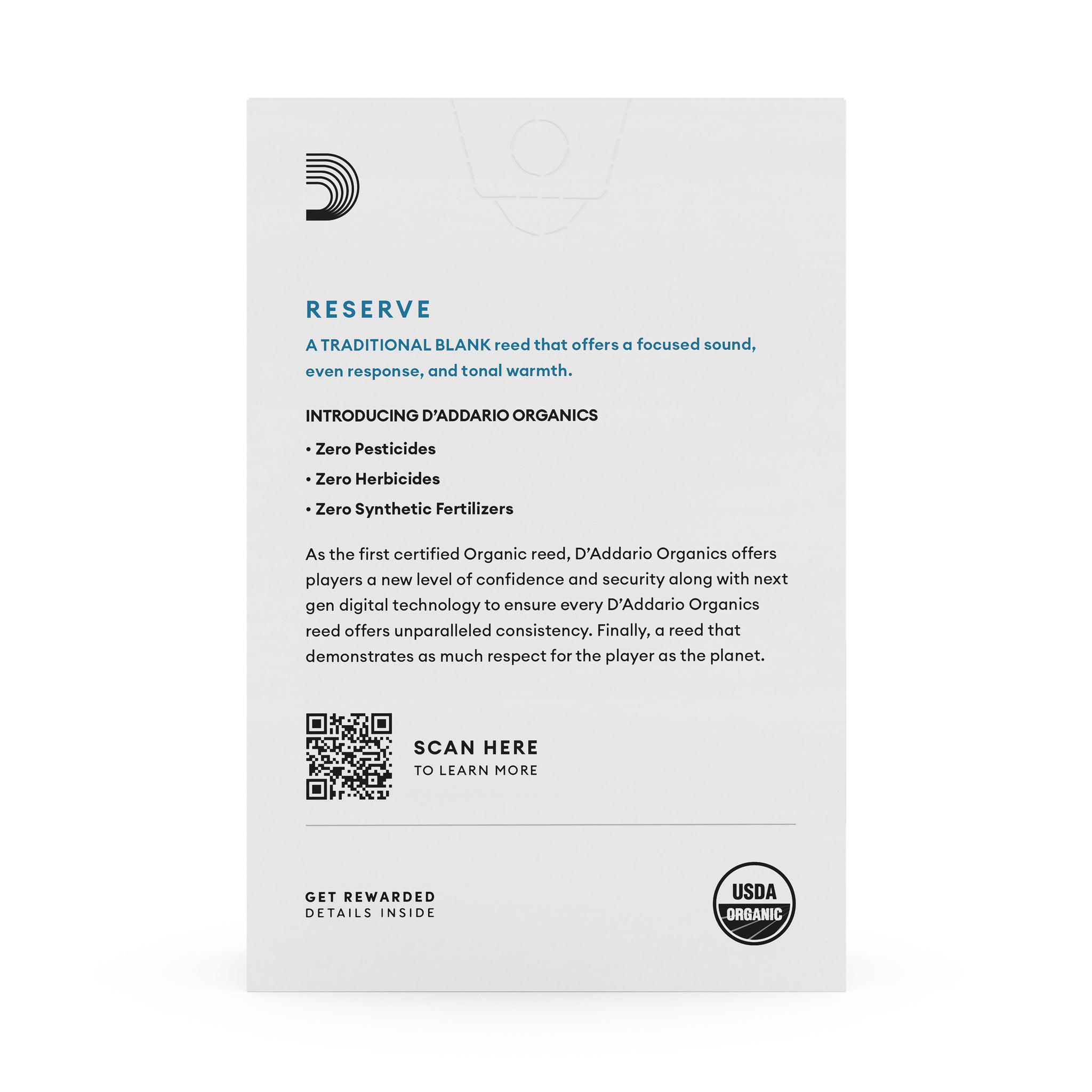 D'Addario Organic Reserve Eb Clarinet Reeds, Strength 2.0, 10-pack