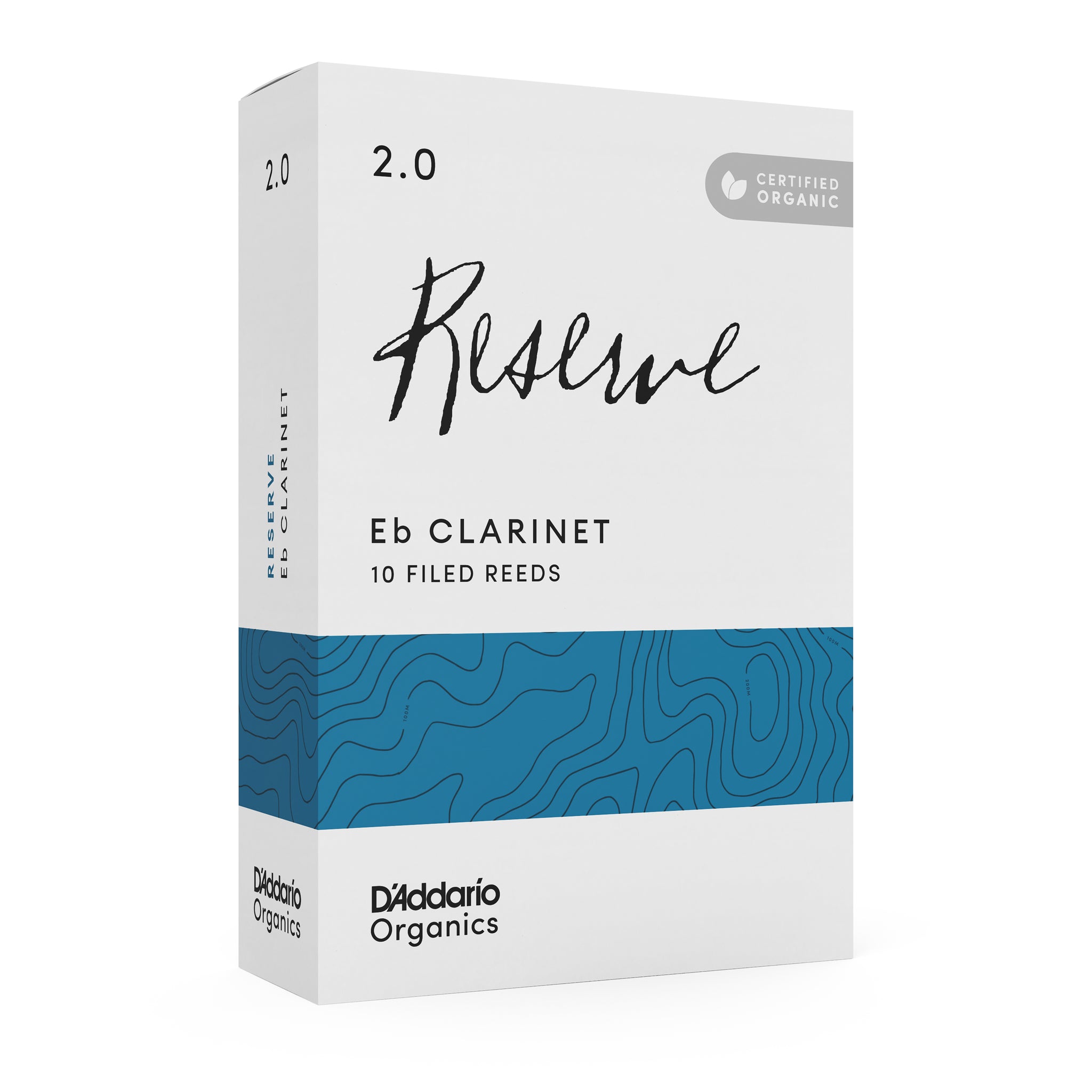 D'Addario Organic Reserve Eb Clarinet Reeds, Strength 2.0, 10-pack