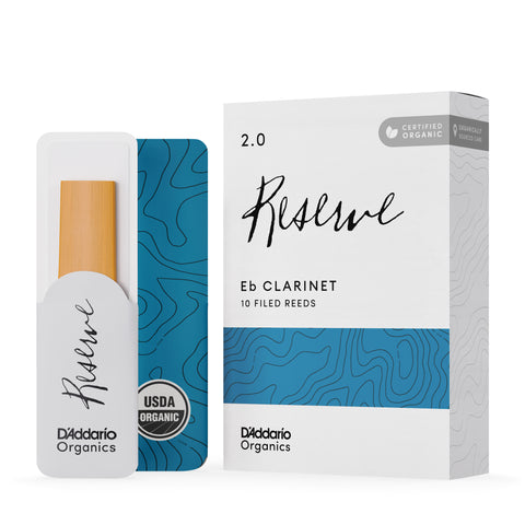 D'Addario Organic Reserve Eb Clarinet Reeds, Strength 2.0, 10-pack