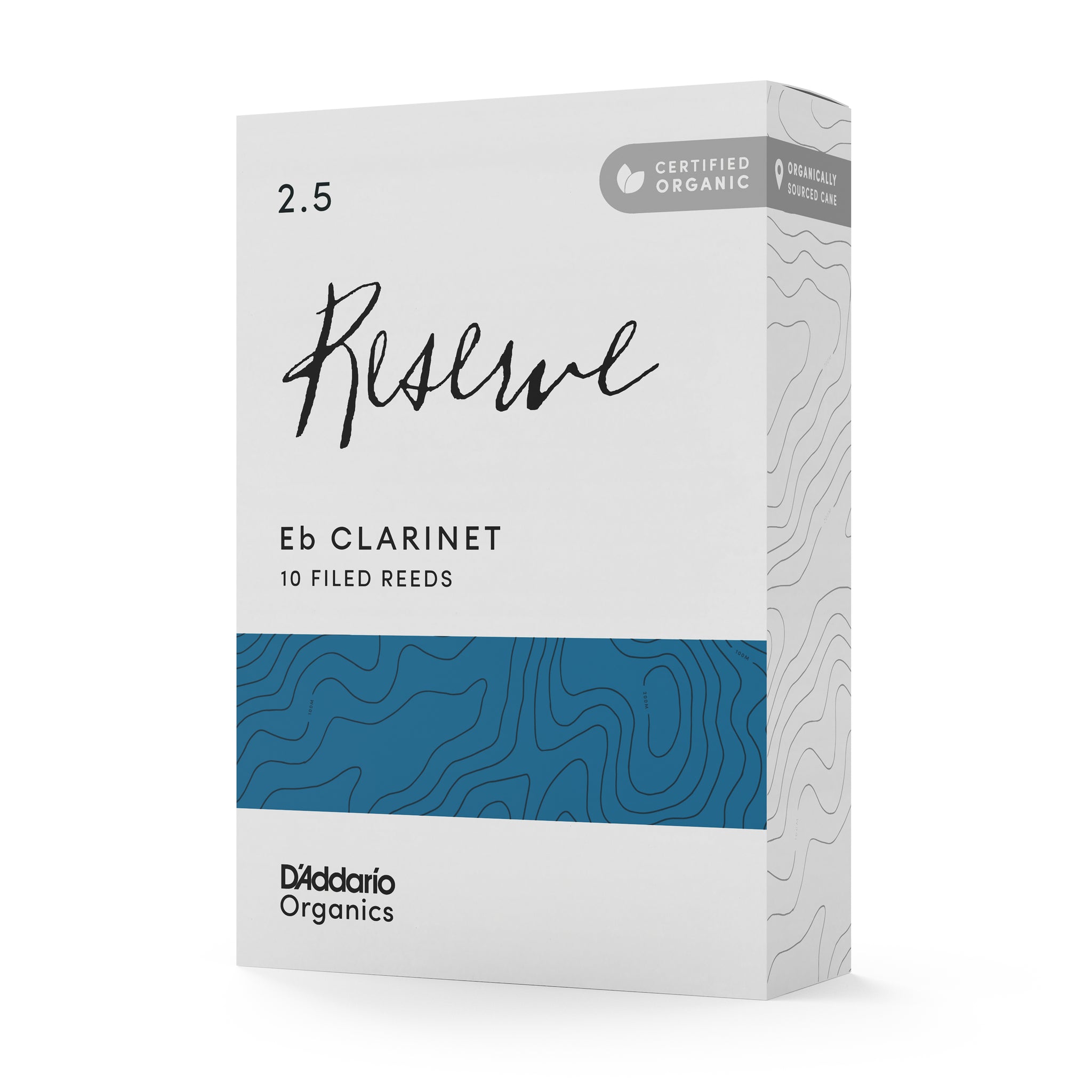D'Addario Organic Reserve Eb Clarinet Reeds, Strength 2.5, 10-pack