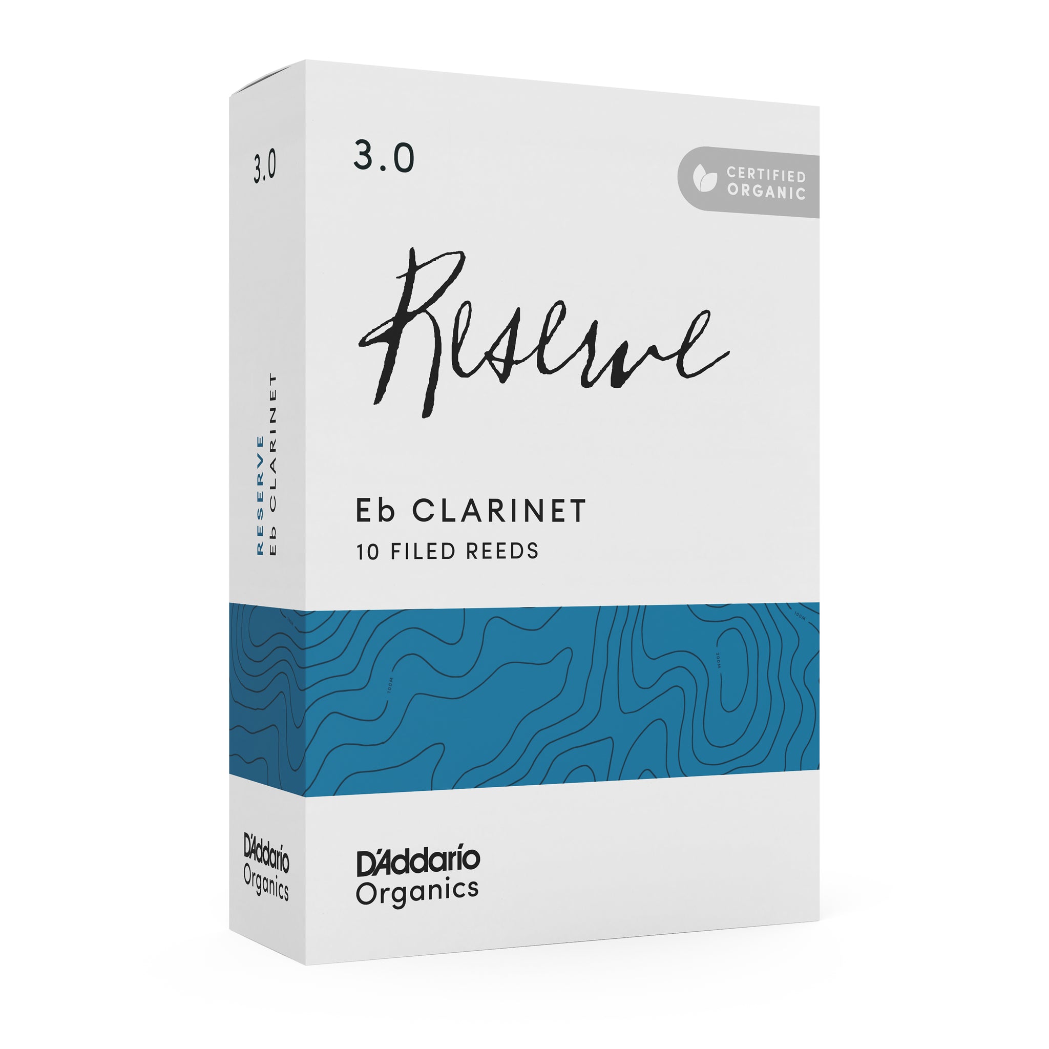 D'Addario Organic Reserve Eb Clarinet Reeds, Strength 3.0, 10-pack
