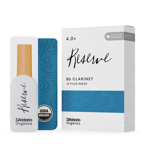 D'Addario Organic Reserve Bb Clarinet Reeds, Strength 4.0+, 10-pack