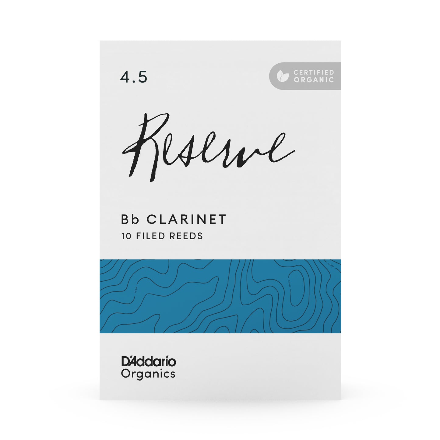 D'Addario Organic Reserve Bb Clarinet Reeds, Strength 4.5, 10-pack