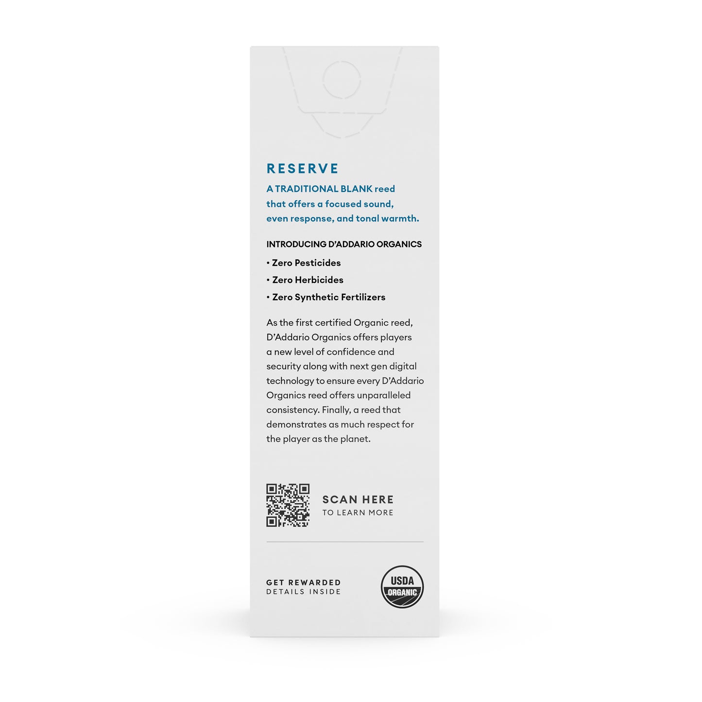 D'Addario Organic Reserve Bass Clarinet Reeds, Strength 2.0, 5 Pack