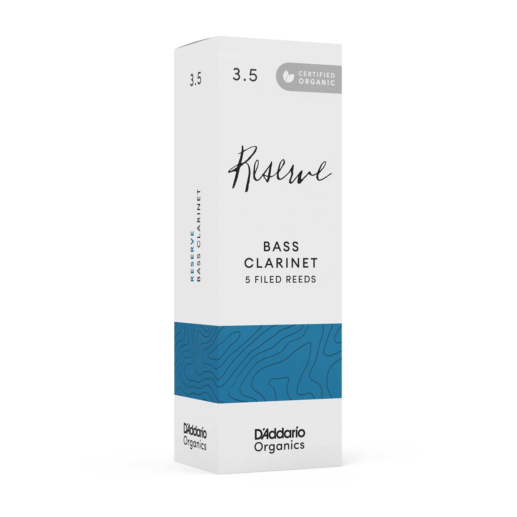 D'Addario Organic Reserve Bass Clarinet Reeds, Strength 3.5, 5 Pack