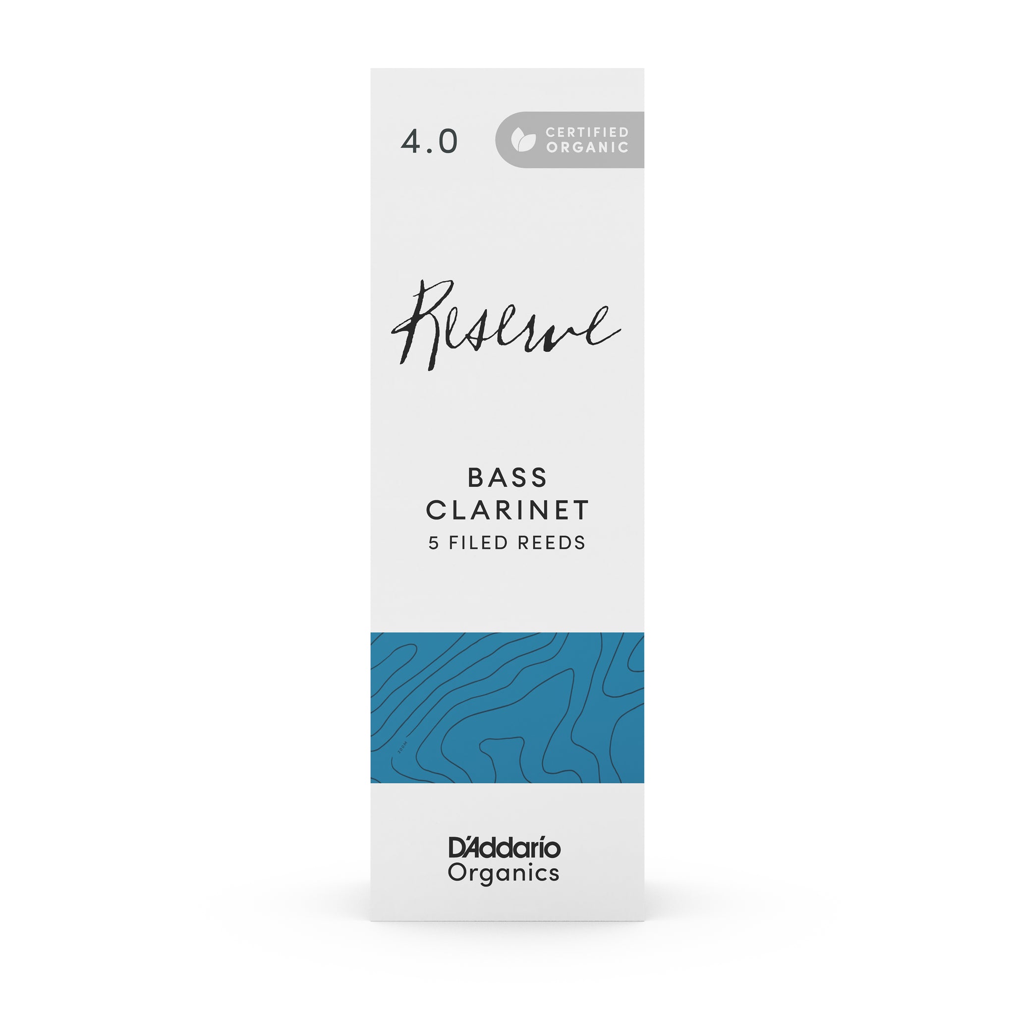 D'Addario Organic Reserve Bass Clarinet Reeds, Strength 4.0, 5 Pack