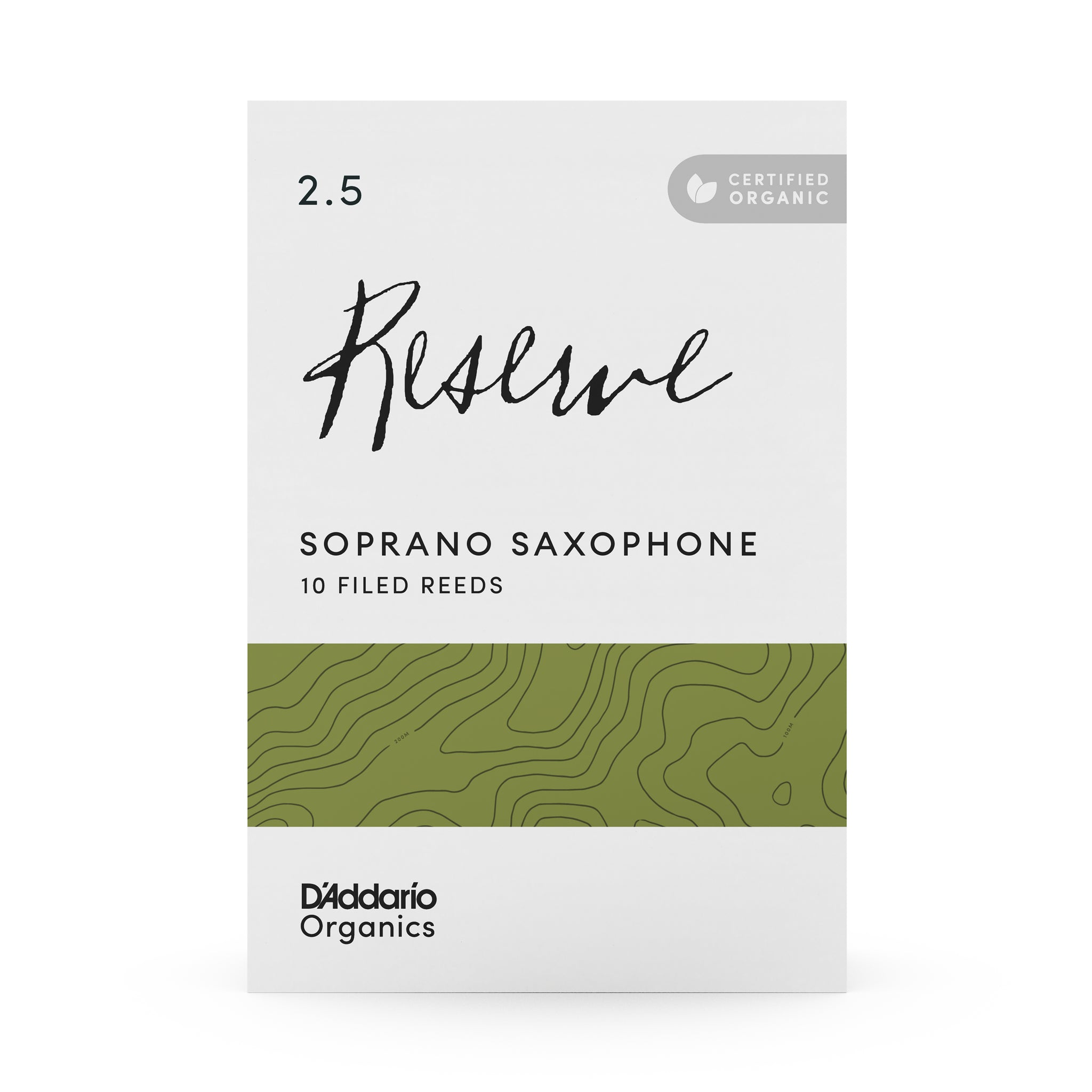 D'Addario Organic Reserve Soprano Saxophone Reeds, Strength 2.5, 10-pack