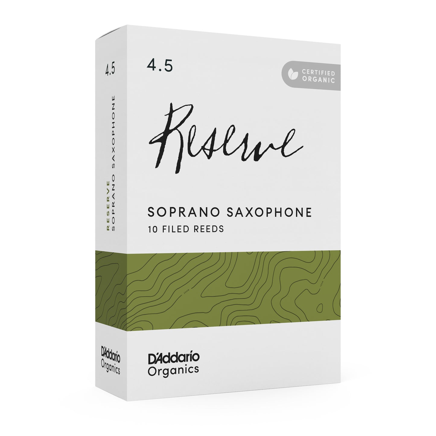 D'Addario Organic Reserve Soprano Saxophone Reeds, Strength 4.5, 10-pack