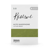 D'Addario Organic Reserve Alto Saxophone Reeds, Strength 3.0, 10-pack