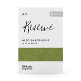 D'Addario Organic Reserve Alto Saxophone Reeds, Strength 4.0, 10-pack