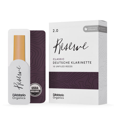 D'Addario Organic Reserve Classic Deutsche Klarinette Reeds Strength 2.0 10-pack