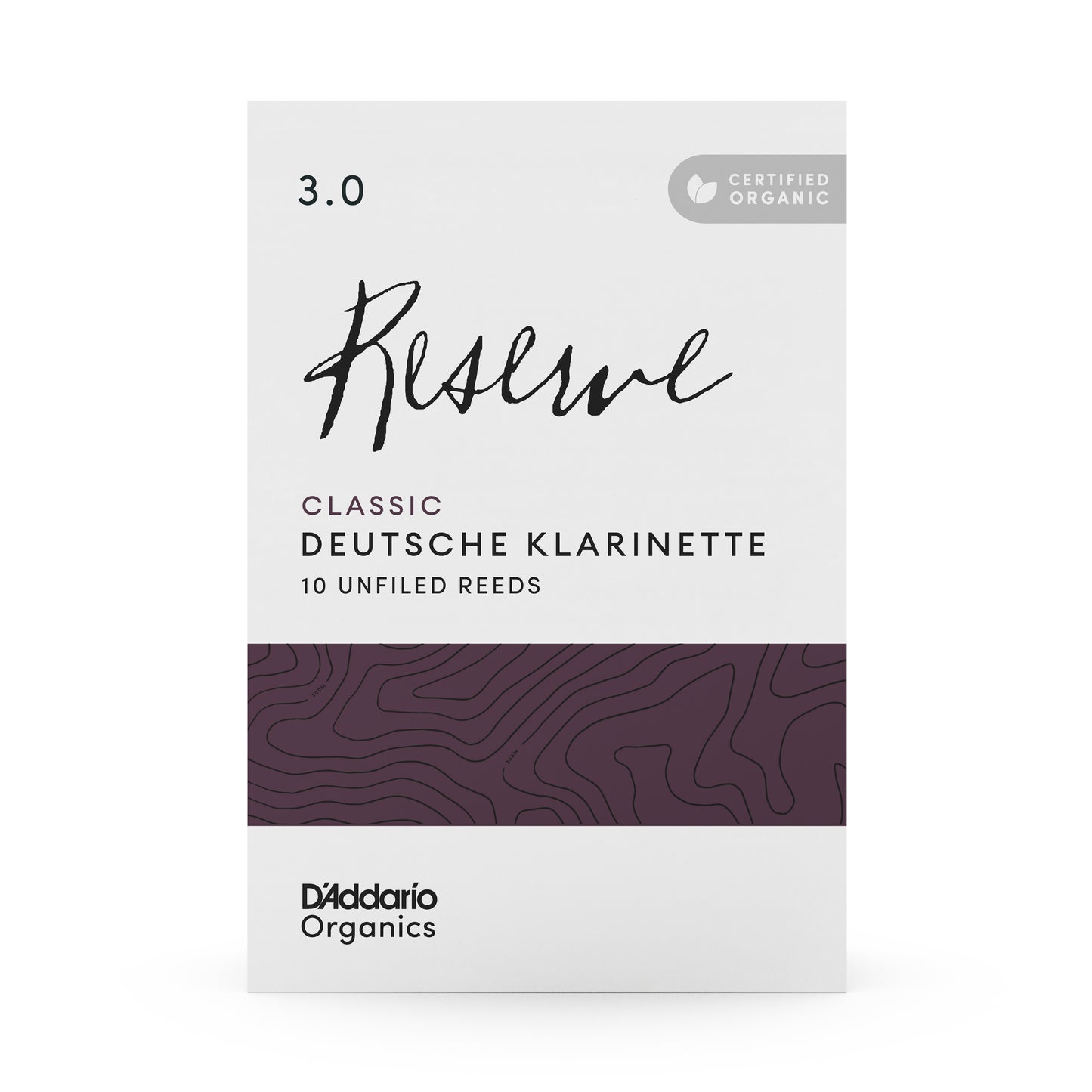 D'Addario Organic Reserve Classic Deutsche Klarinette Reeds Strength 3.0 10-pack