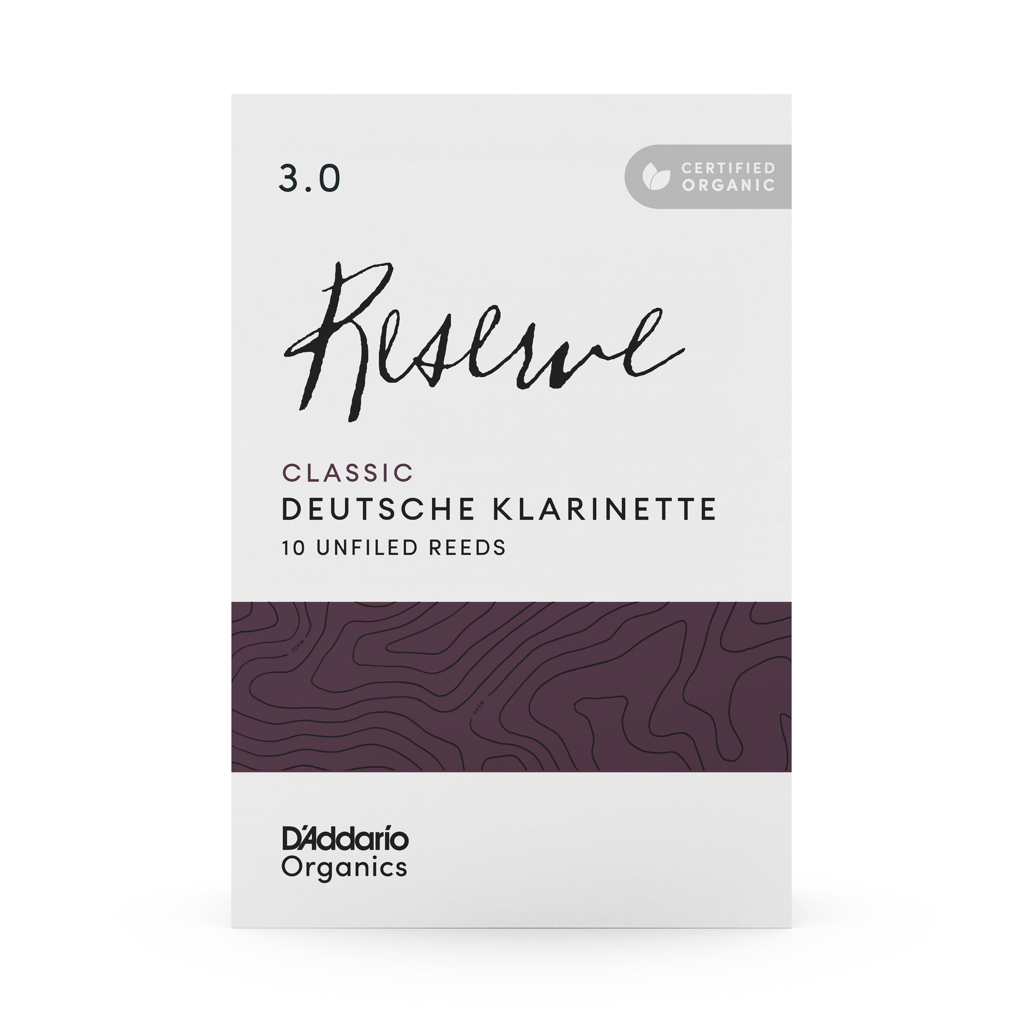 D'Addario Organic Reserve Classic Deutsche Klarinette Reeds Strength 3.0 10-pack